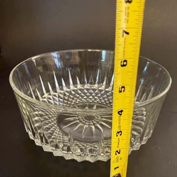 Arcoroc France Round Clear Starburst Glass Salad Bowl 9" Vintage - Picture 5 of 7